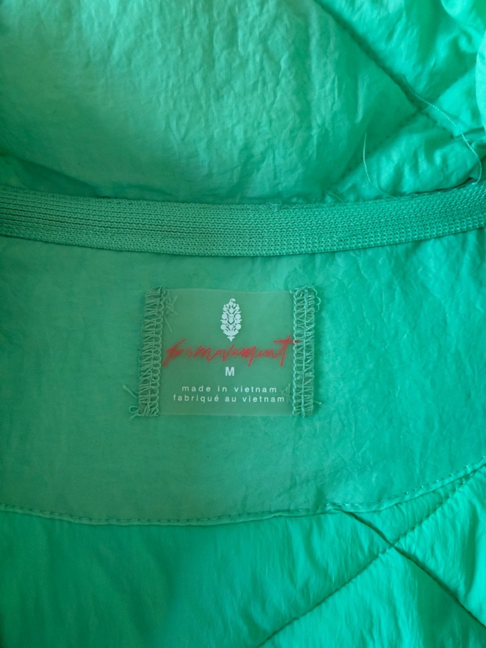 FP Movement by Free People Quilted Sleeveless Vest in Mint Green - Picture 2 of 2